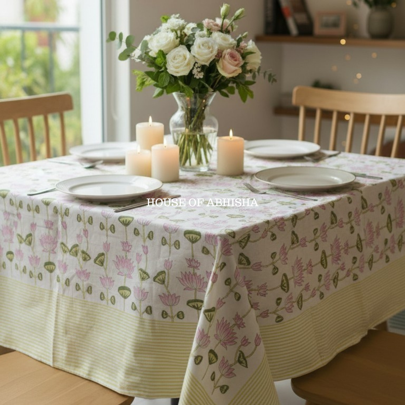Kamal Handblock Printed South Cotton Table Cover
