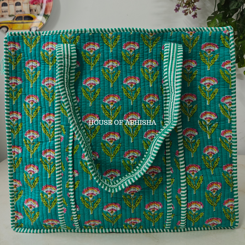 Meadow Quilted Cotton Tote Bag