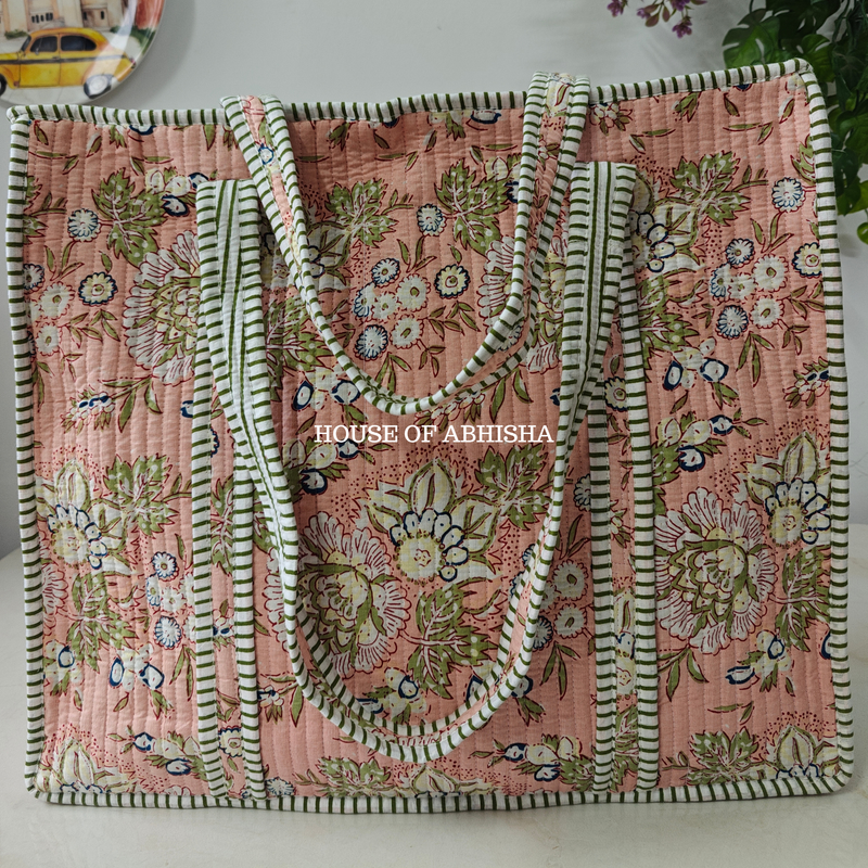 Bela Quilted Cotton Tote Bag