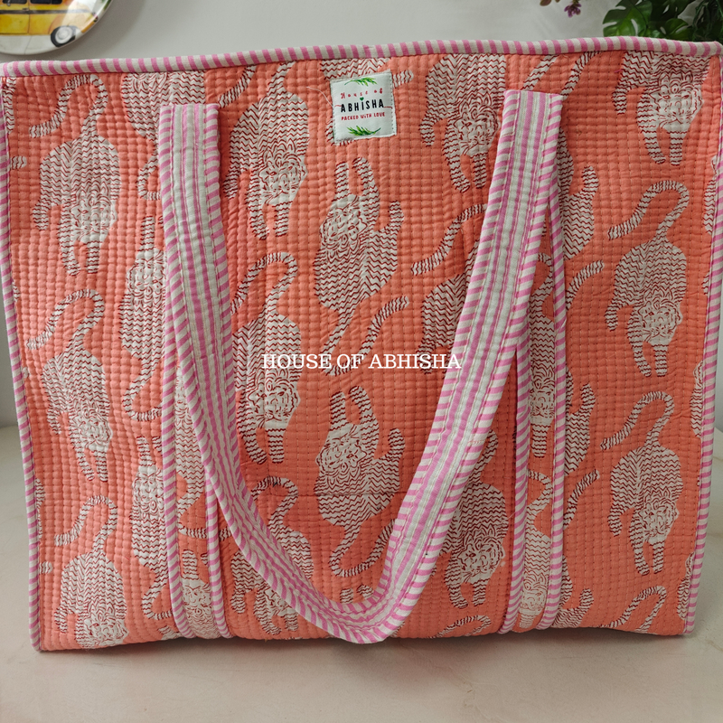 Wild Trails Quilted Cotton Tote Bag