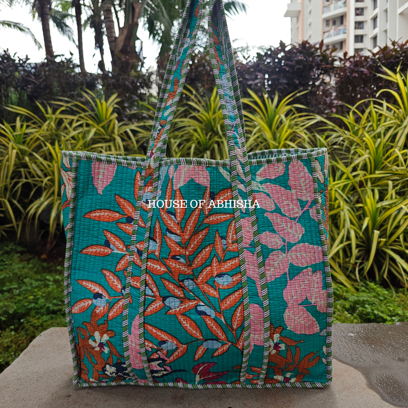 Wild Tropics Quilted Cotton Tote Bag