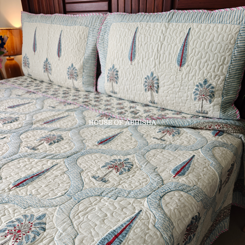 Aurelia Quilted Cotton Reversible Bedcover