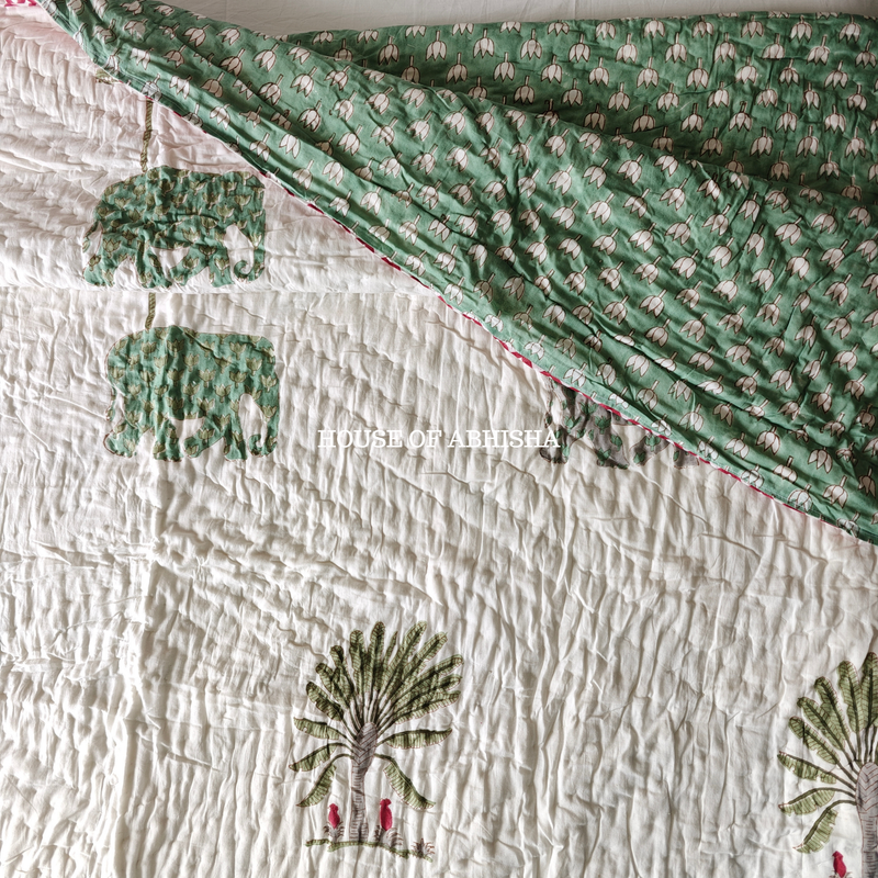 Royal Heritage Reversible Organic Mulmul Cotton Quilt