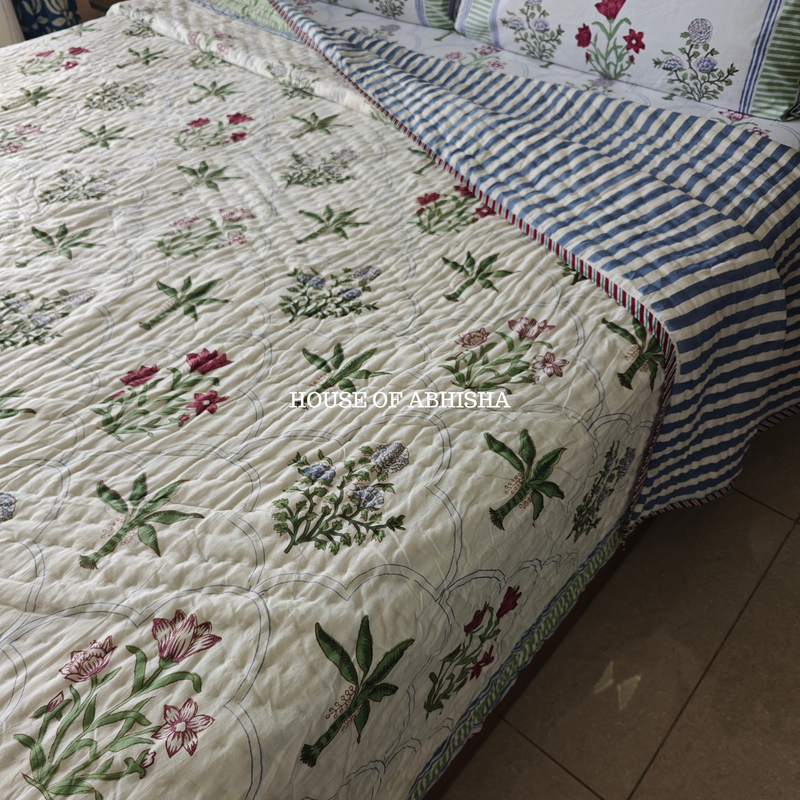 Island Beauty Reversible Organic Mulmul Cotton Quilt