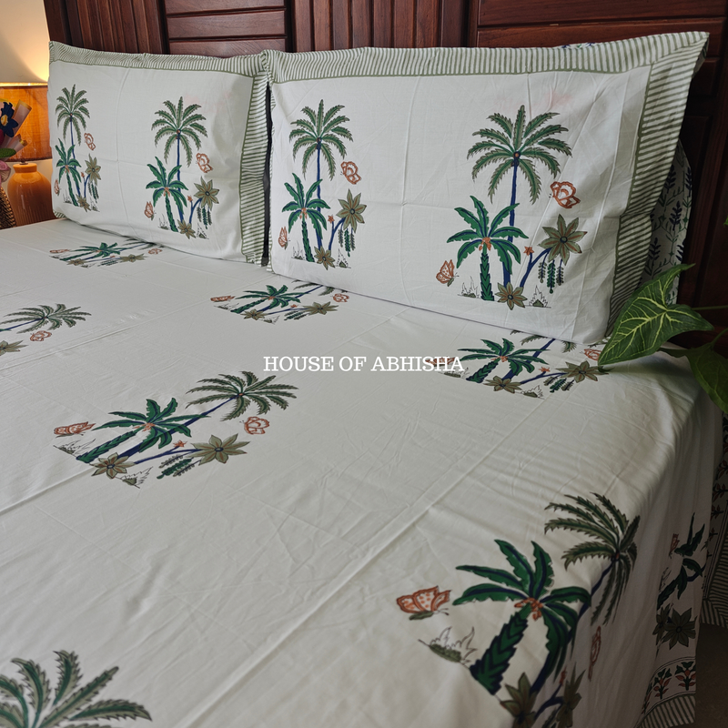 Tropicana Hand Block Premium Bedsheet Set