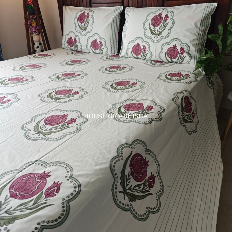Meher Hand Block Premium Bedsheet Set