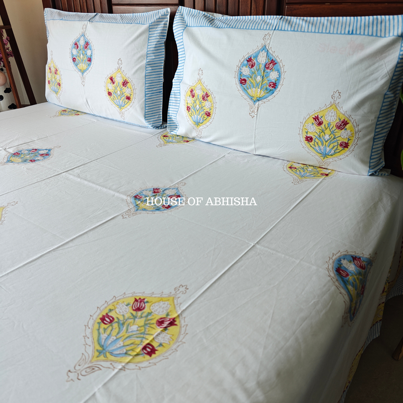 Riwaayat Hand Block Premium Bedsheet Set