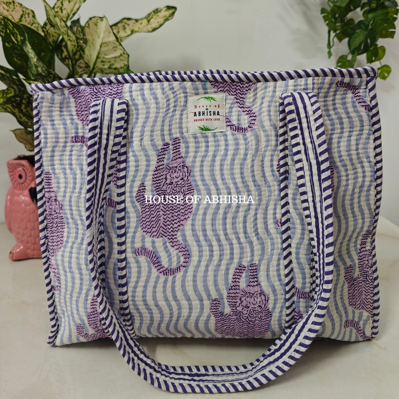 Madhumalai Quilted Cotton Tote Bag