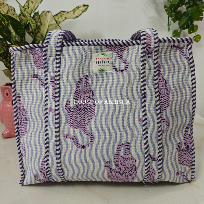 Madhumalai Quilted Cotton Tote Bag