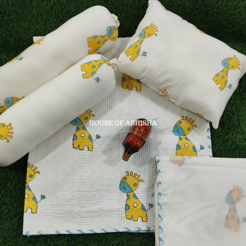 Wonderland Hand Block Printed Baby Bedding Set