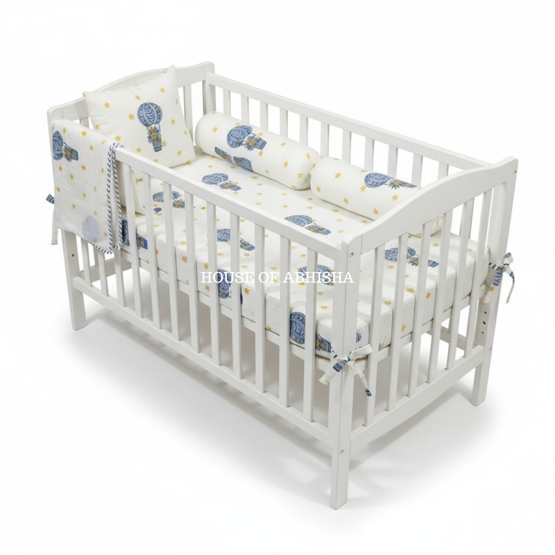 Starry Night Hand Block Printed Baby Bedding Set