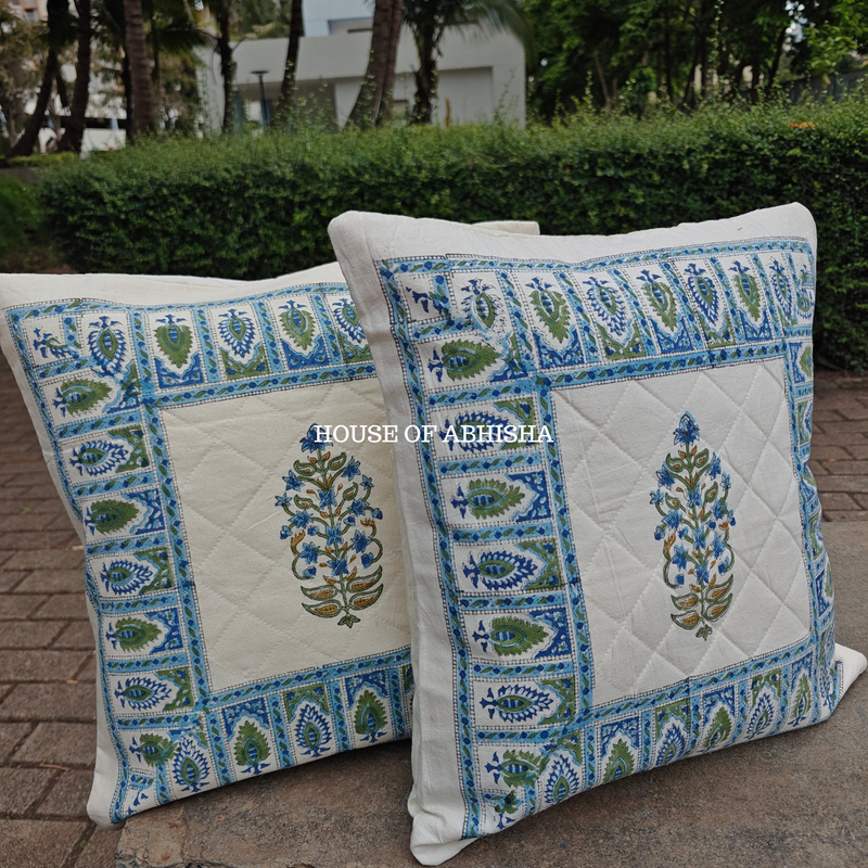 Anokhi Quilted Cushion Covers — Set of 2