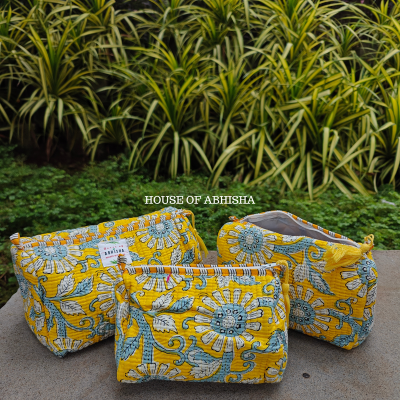 Miraaya Quilted Utility Pouches - Set of 3