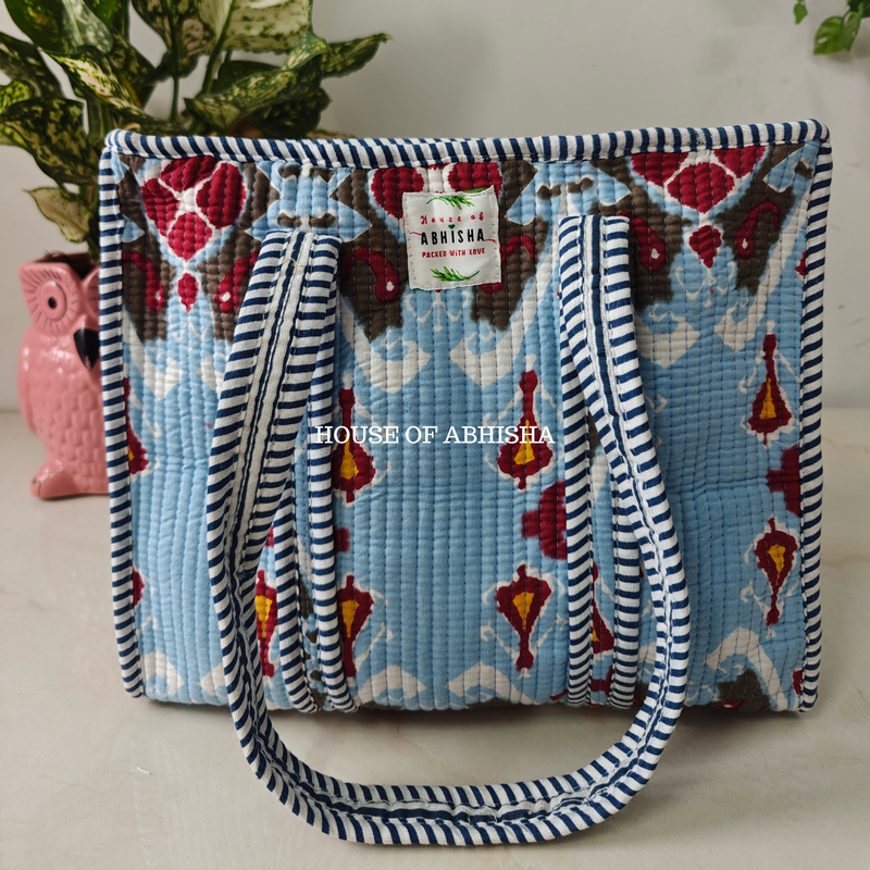Ikat Mini Quilted Cotton Tote Bag