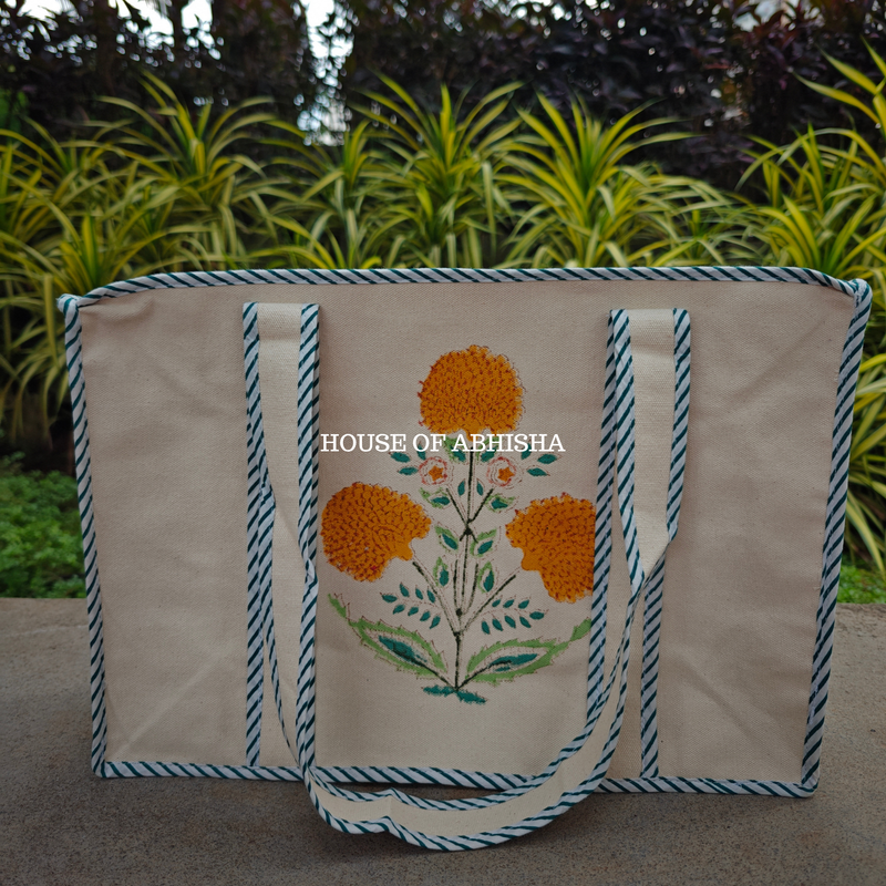 Marigold Canvas Cotton Tote Bag