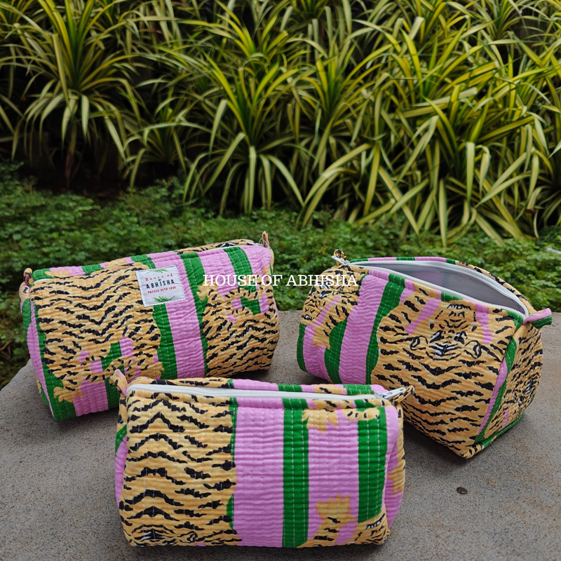 Jungle Muse Quilted Utility Pouches - Set of 3