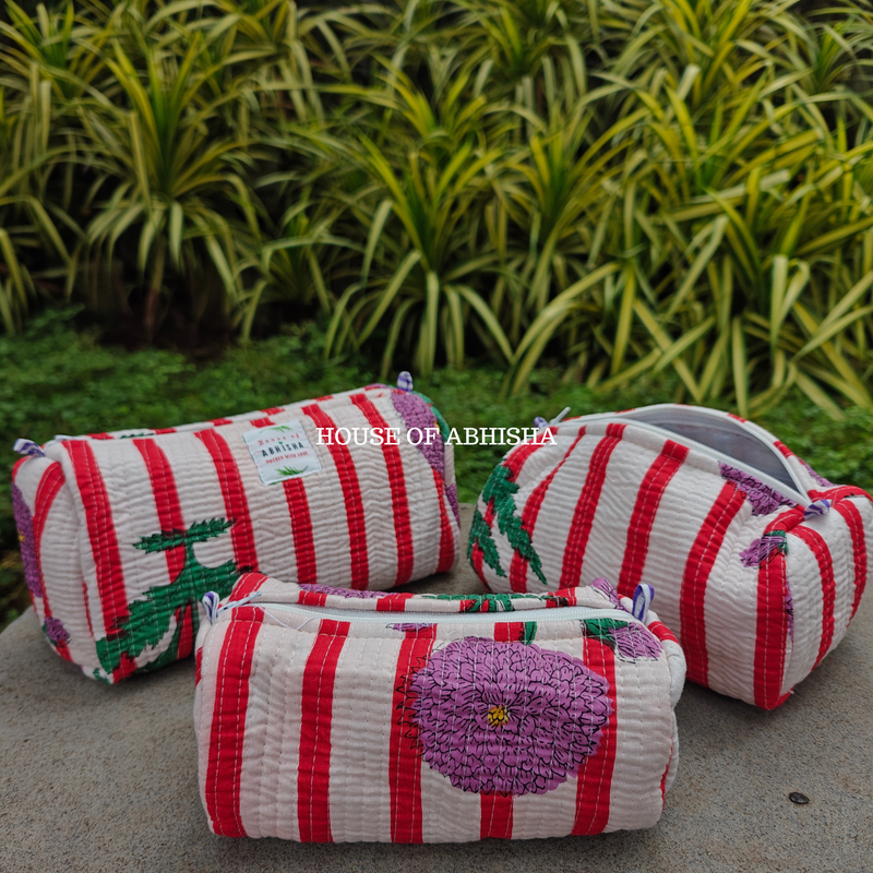 Meadow Quilted Utility Pouches - Set of 3