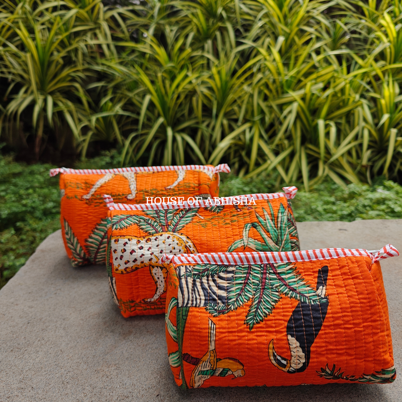 Jungle Love Quilted Utility Pouches - Set of 3
