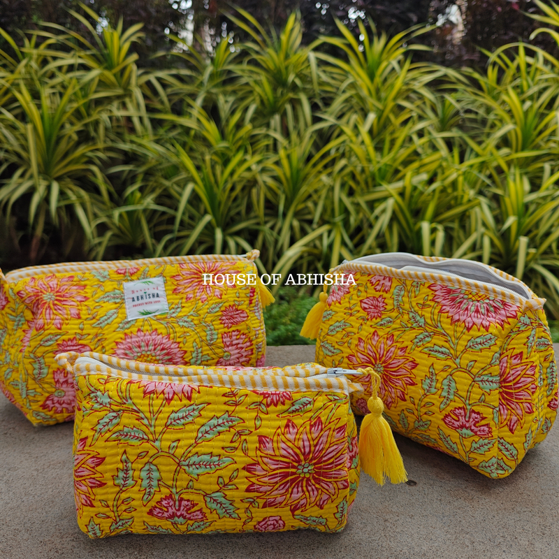 Kashni Quilted Utility Pouches - Set of 3