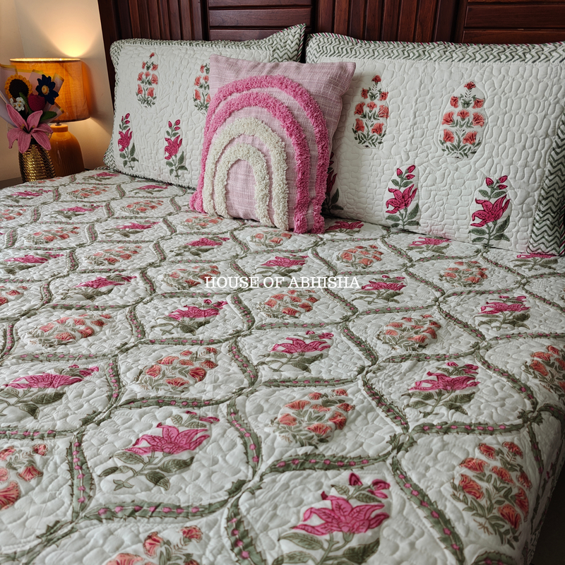 Rani Bagh Quilted Cotton Reversible Bedcover