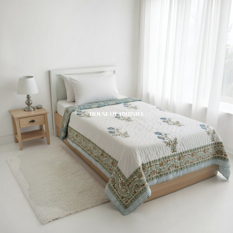 Aprajita Reversible Organic Mulmul Cotton Quilt – Set of 2