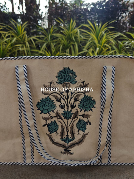 Dahlia Canvas Cotton Tote Bag