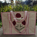 Red Marigold Canvas Cotton Tote Bag