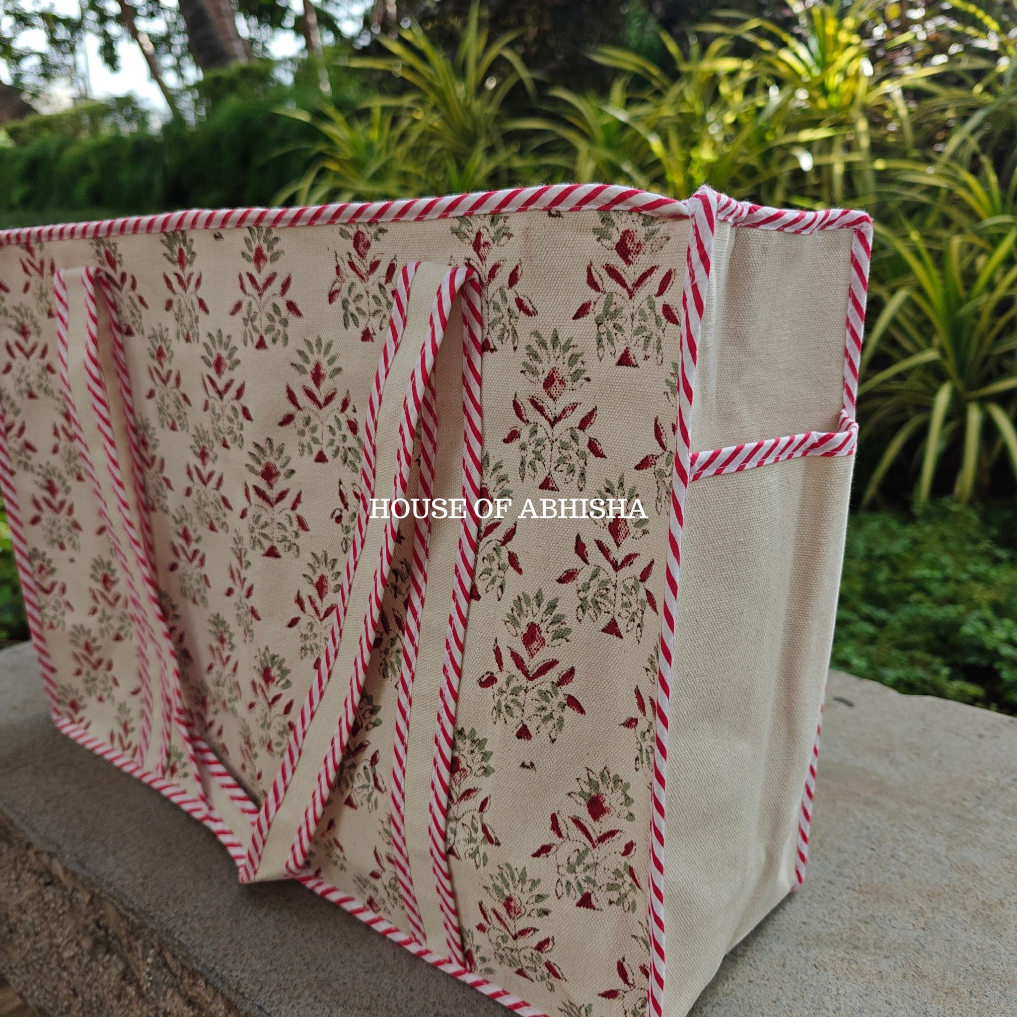 Red Marigold Canvas Cotton Tote Bag
