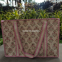 Red Marigold Canvas Cotton Tote Bag