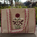Red Poppy Canvas Cotton Tote Bag