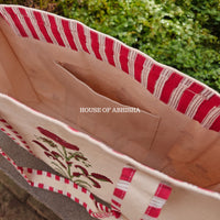 Red Poppy Canvas Cotton Tote Bag