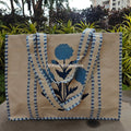 Blue Marigold Canvas Cotton Tote Bag