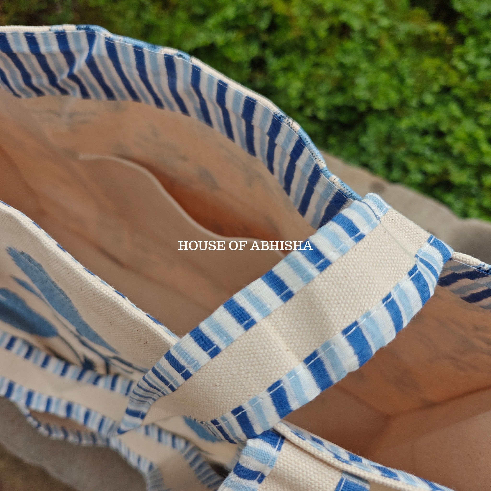 Blue Marigold Canvas Cotton Tote Bag