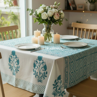 Meadow Handblock Printed South Cotton Table Cover