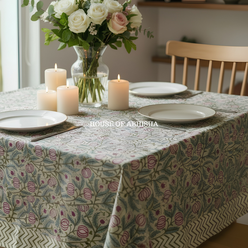 Anar Handblock Printed South Cotton Table Cover