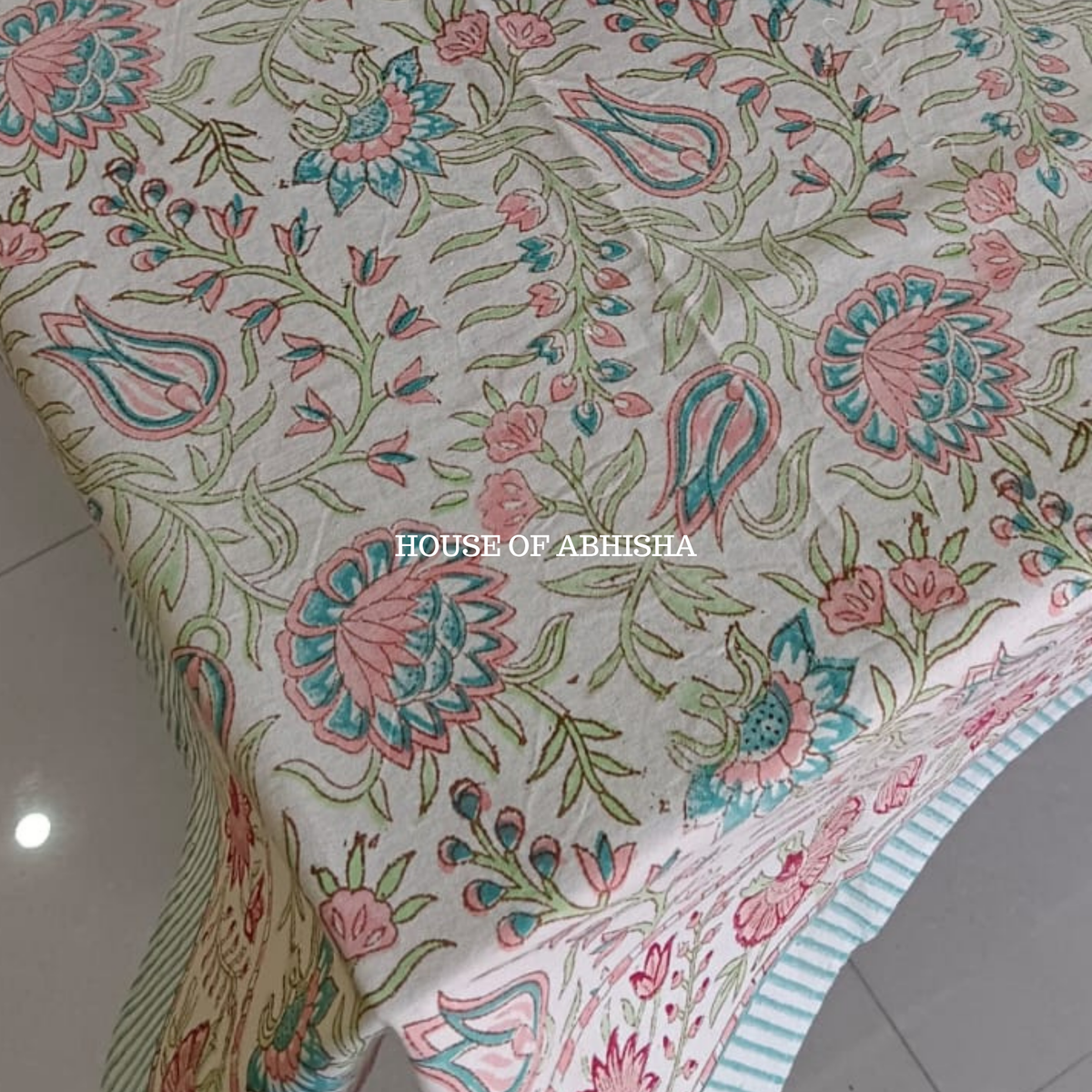 Fulkari Handblock Printed South Cotton Table Cover