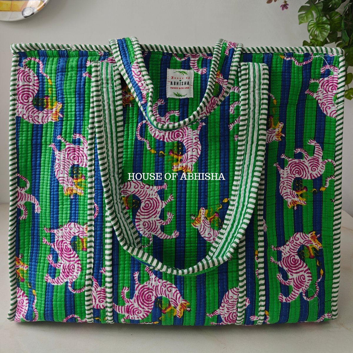 Vanya Quilted Cotton Tote Bag