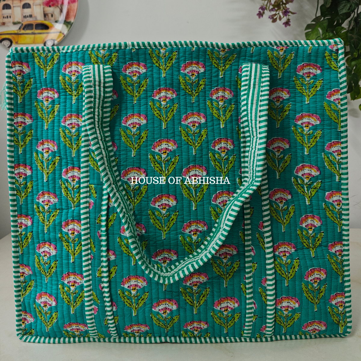 Meadow Quilted Cotton Tote Bag