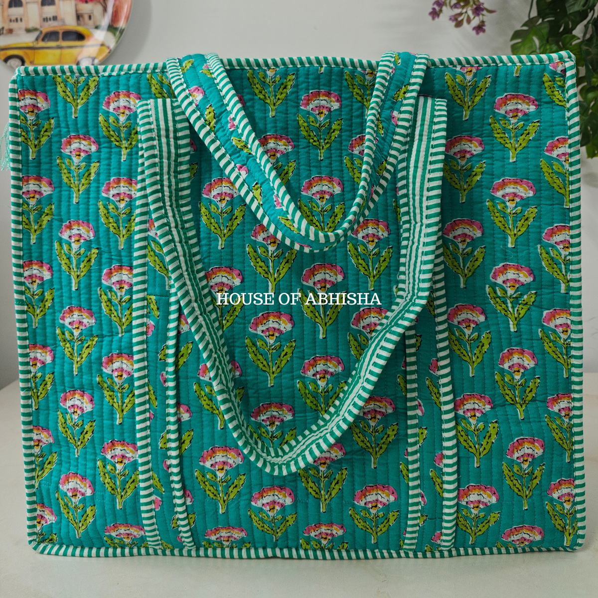 Meadow Quilted Cotton Tote Bag