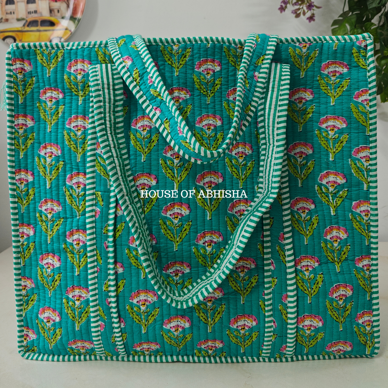 Meadow Quilted Cotton Tote Bag