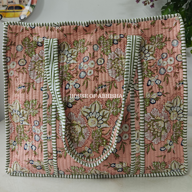 Bela Quilted Cotton Tote Bag