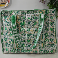 Peony Quilted Cotton Tote Bag