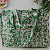 Peony Quilted Cotton Tote Bag