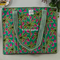 Palm & Bloom Quilted Cotton Tote Bag