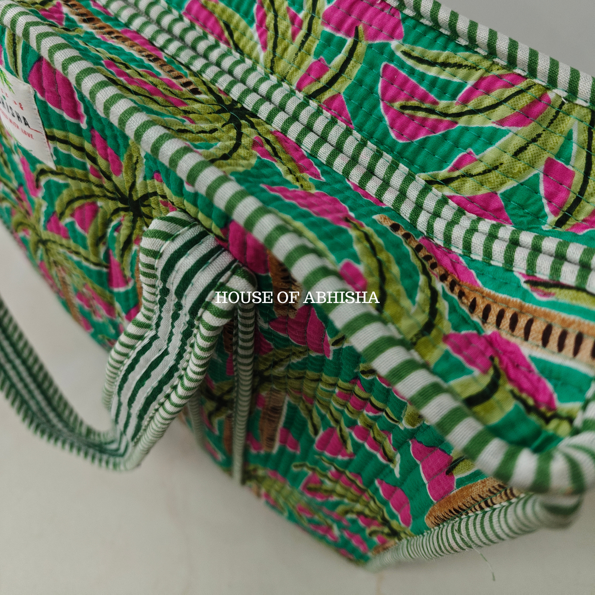 Palm & Bloom Quilted Cotton Tote Bag