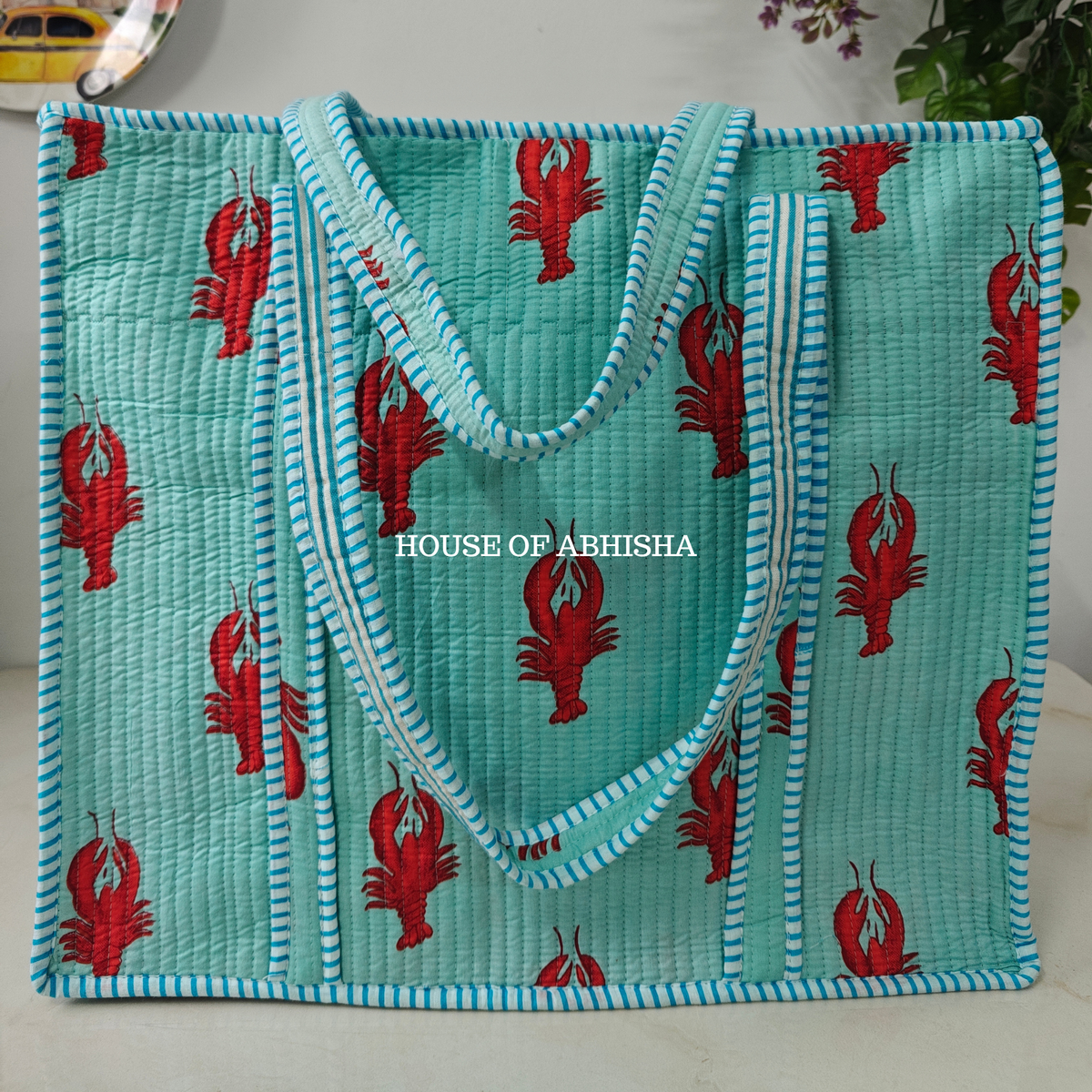 Island Escape Quilted Cotton Tote Bag