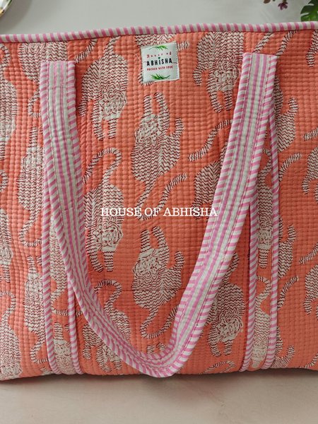 Wild Trails Quilted Cotton Tote Bag