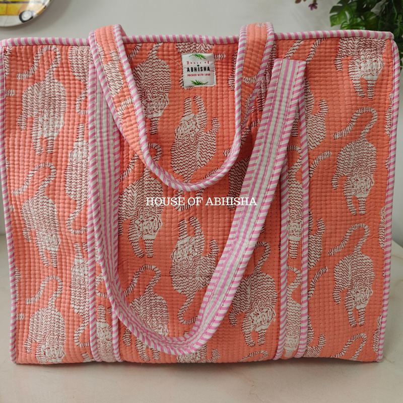 Wild Trails Quilted Cotton Tote Bag