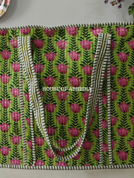 Mogra Quilted Cotton Tote Bag