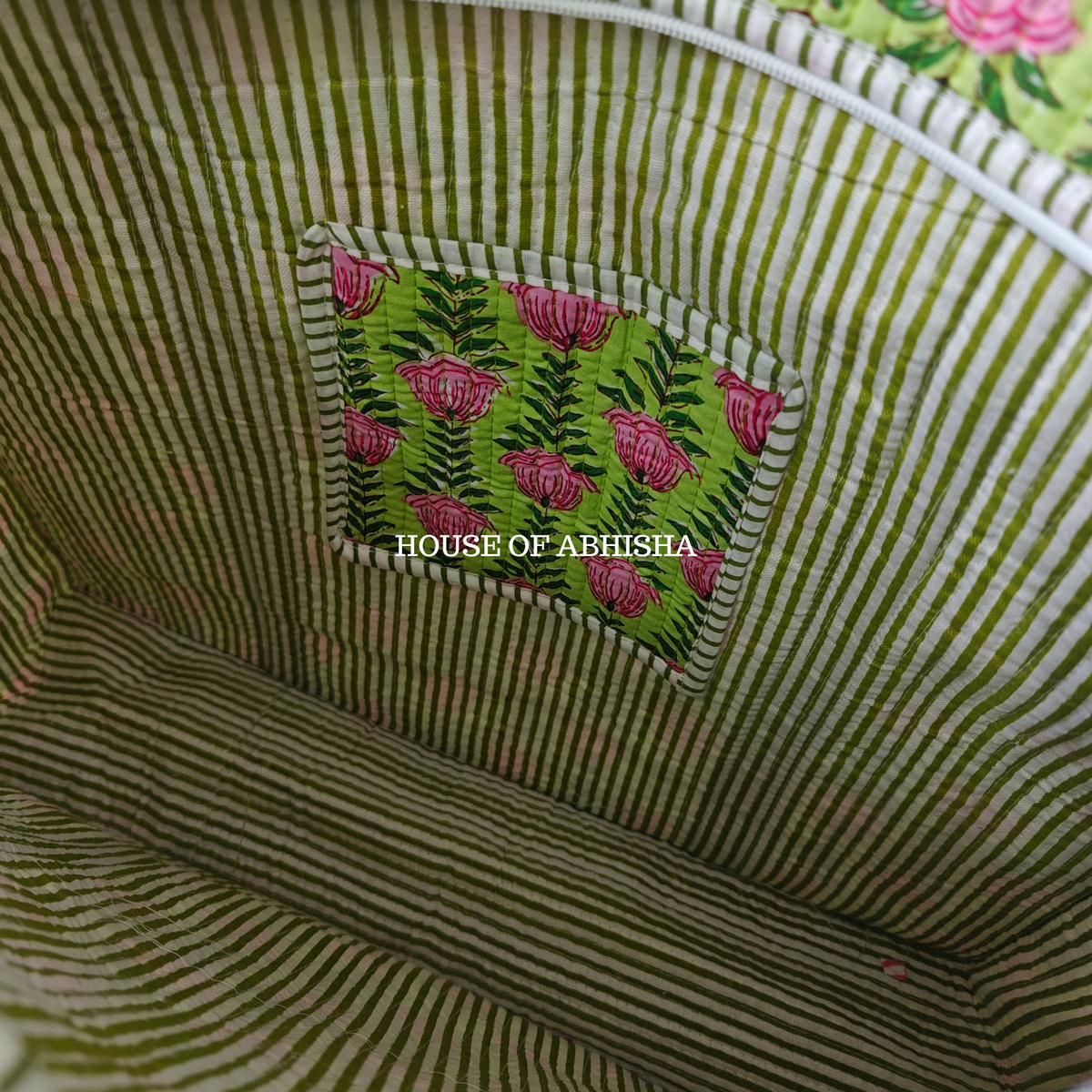 Mogra Quilted Cotton Tote Bag